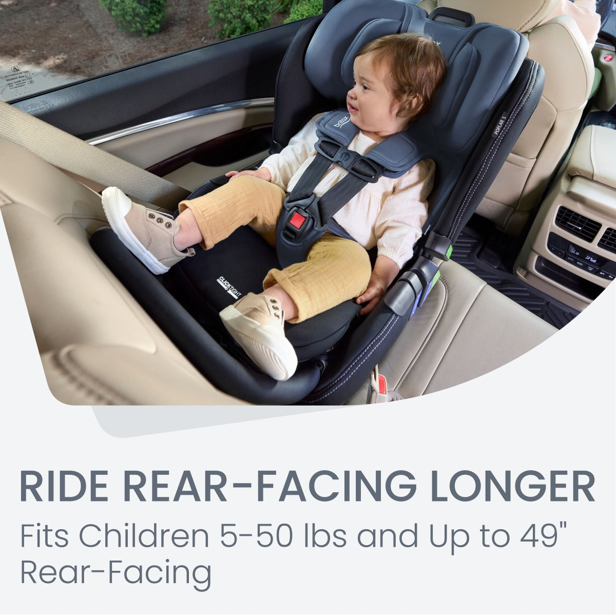 Poplar S car seat from Britax in Arctic and Onyx front view