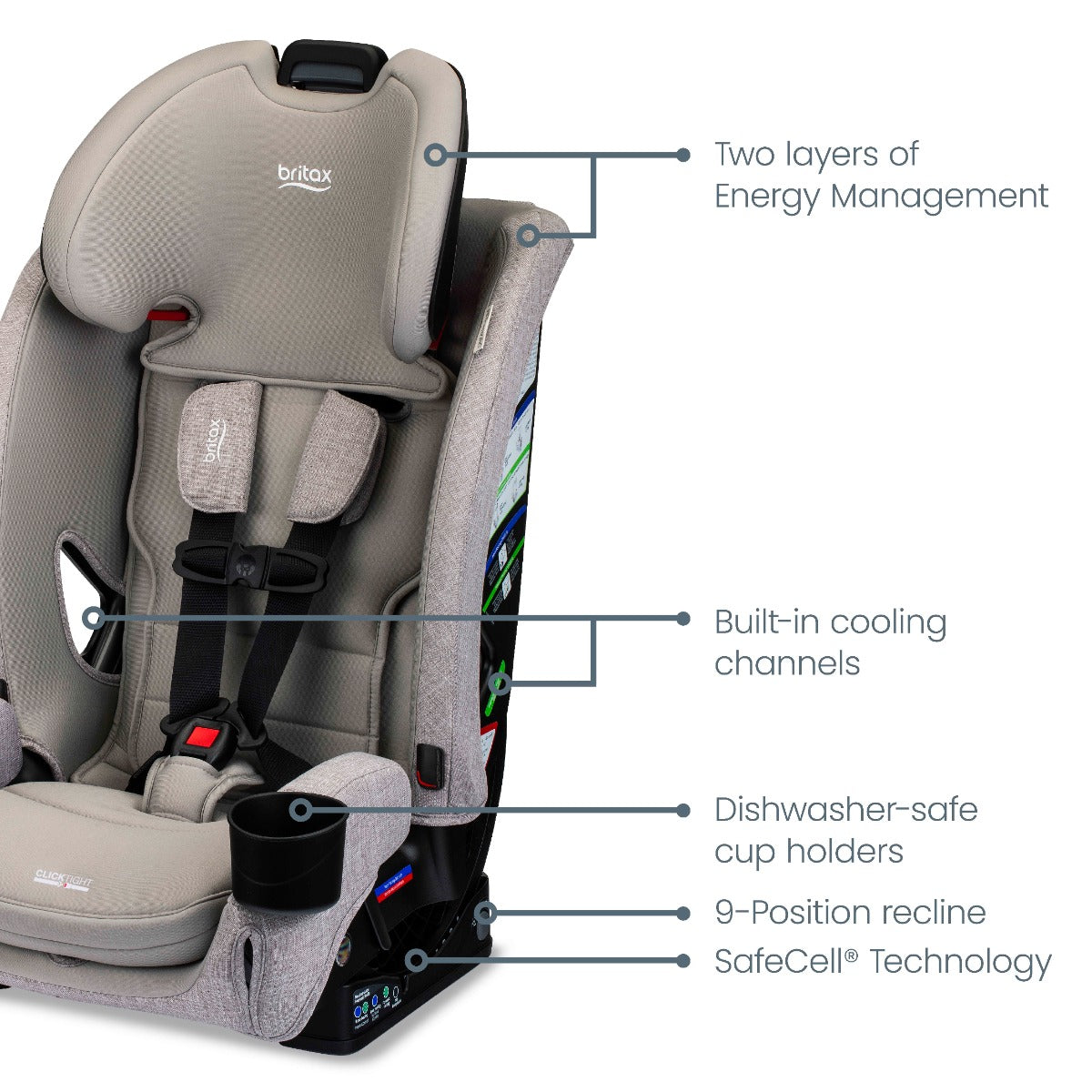 Parchment One4LIfe Car Seat side view with details
