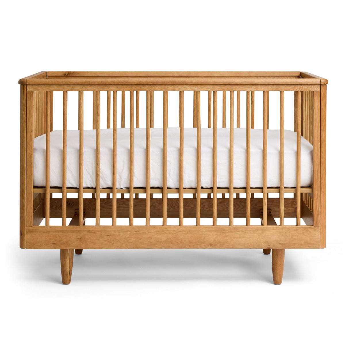 George range Cariboo kids cot front view with mattress height