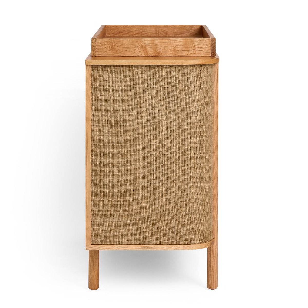 Cariboo Indi Ash timber nappy change tray on a dresser