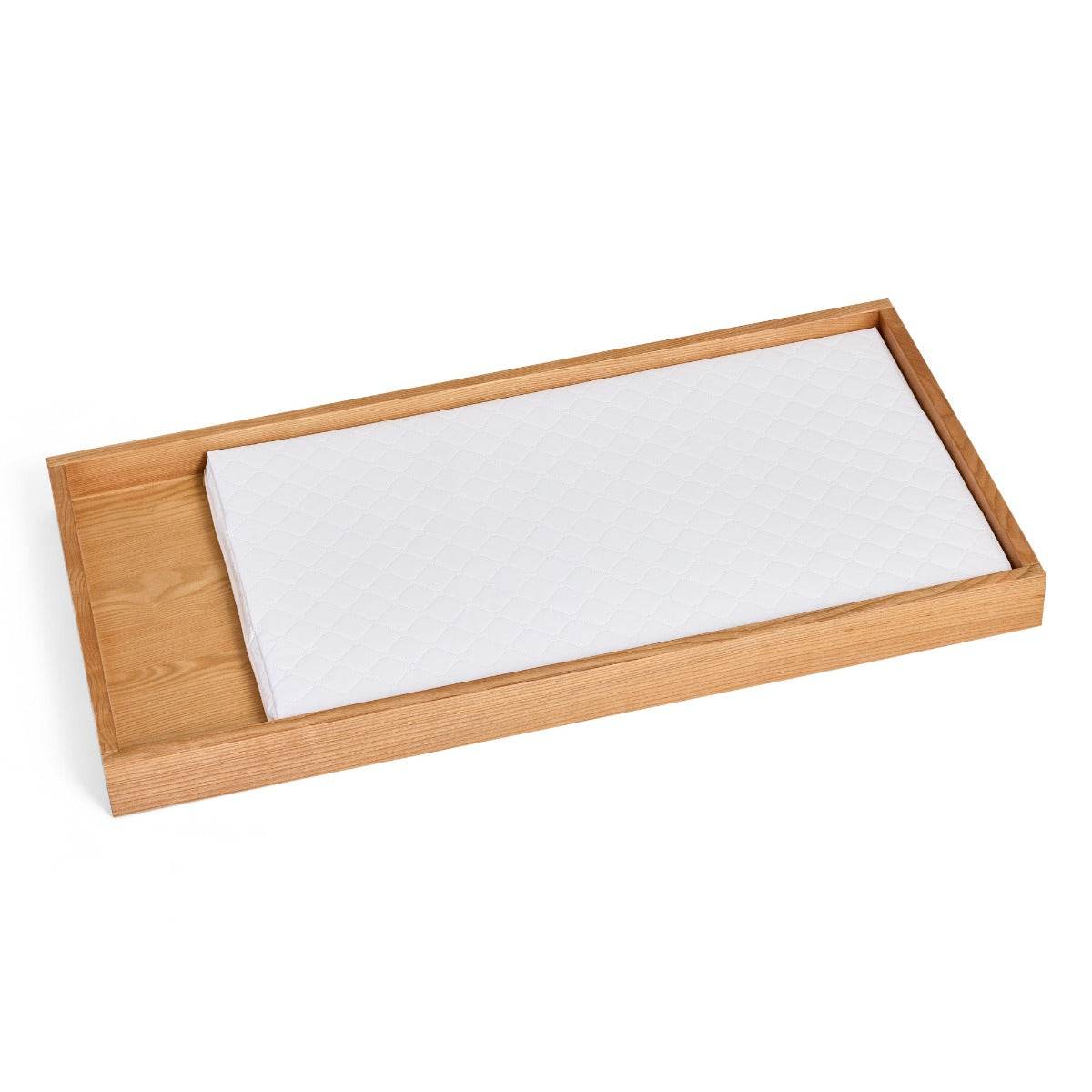 Cariboo Indi Ash timber nappy change tray with change pad