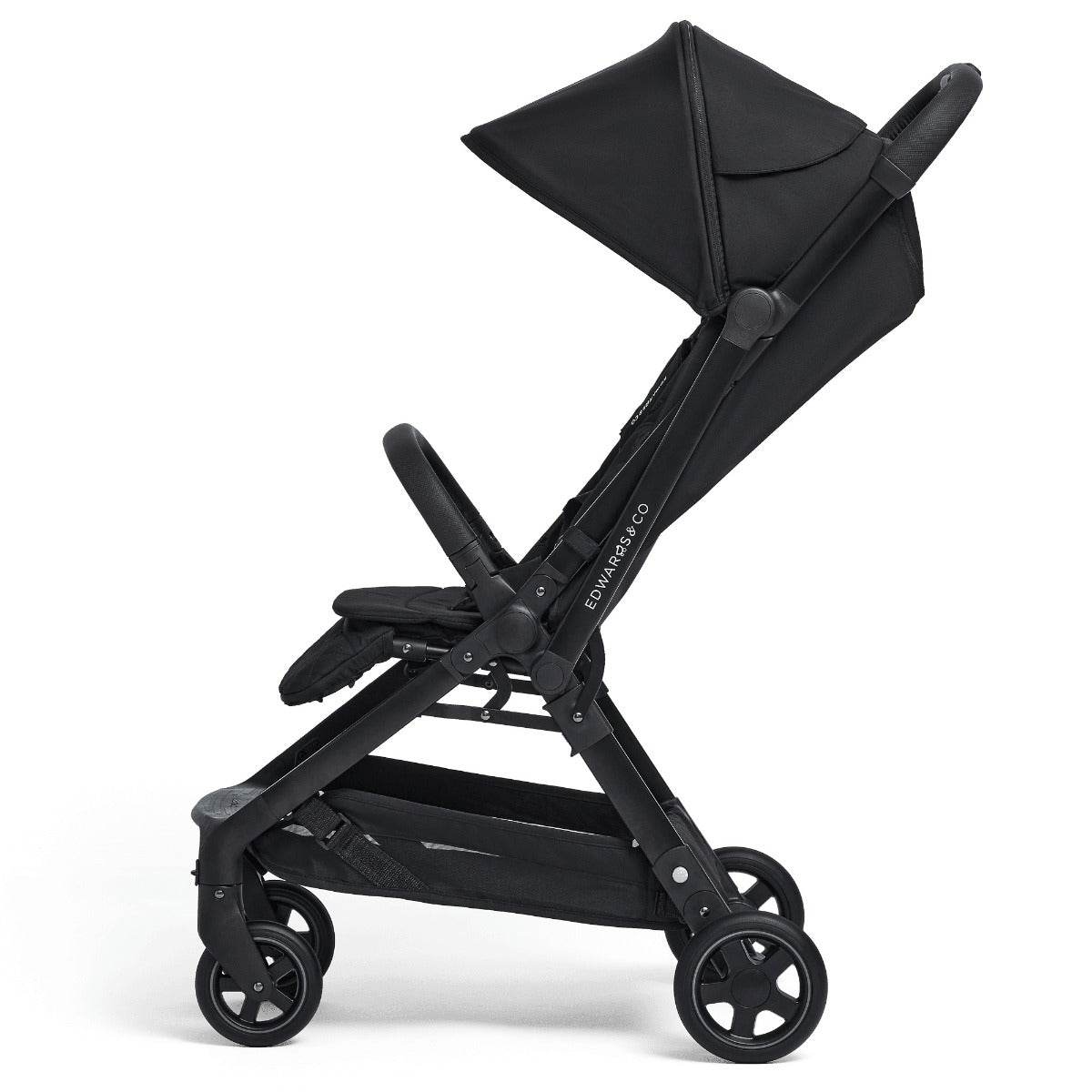 Edwards & co Lucci Stroller in black with hood extended