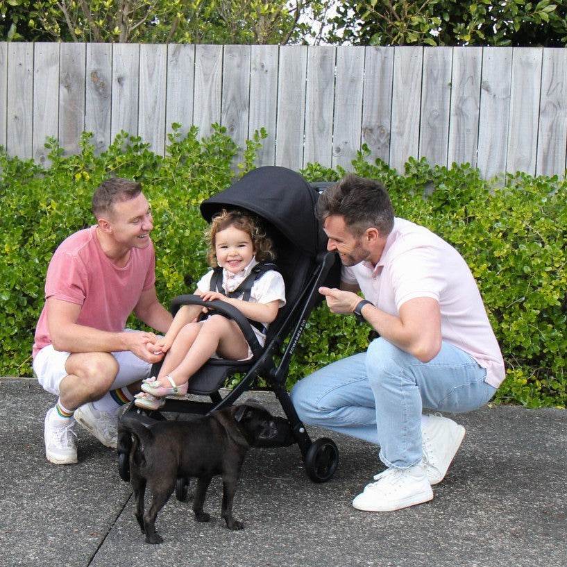 Fathers with Edwards & co Lucci Stroller in Blue