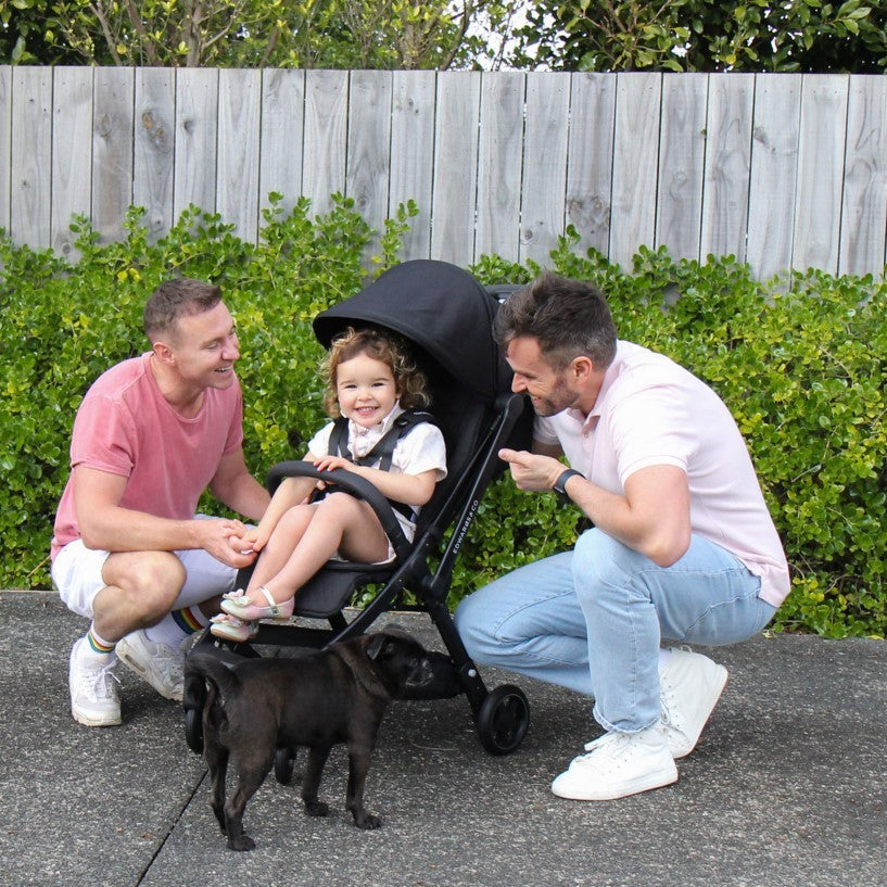 Fathers with Edwards & co Lucci Stroller in Blue