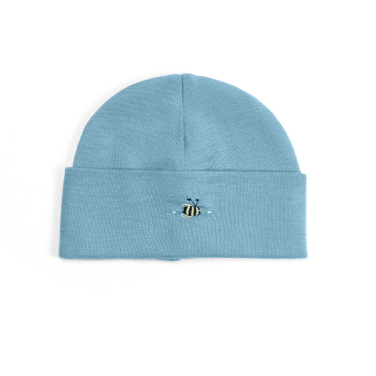 dimples merino wool blue steel beanie 