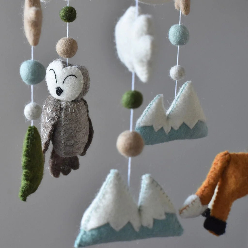 Fox and Owl Animal with stars, moon and balls Baby Mobile from Tik Tak