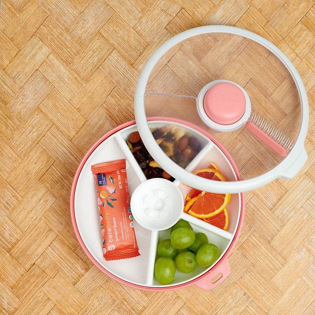 GoBe Large Snack Spinner Coral Pink open