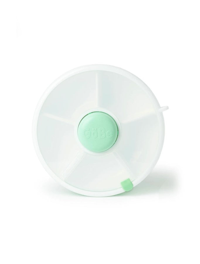 GoBee small snack spinner in teal and white front view:image,small_image,thumbnail,swatch_image
