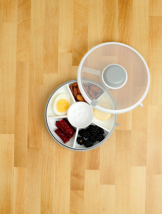 GoBe Small Snack Spinner grey  on wood