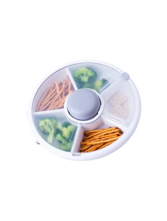 GoBe Small Snack Spinner grey  with food