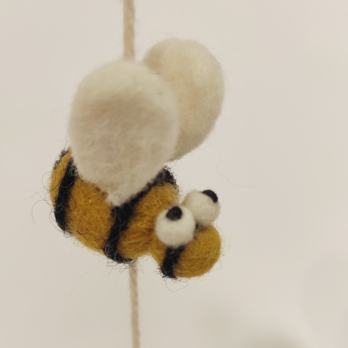 Bee theme baby crib or cot mobile from Gry & Sif, bee close up