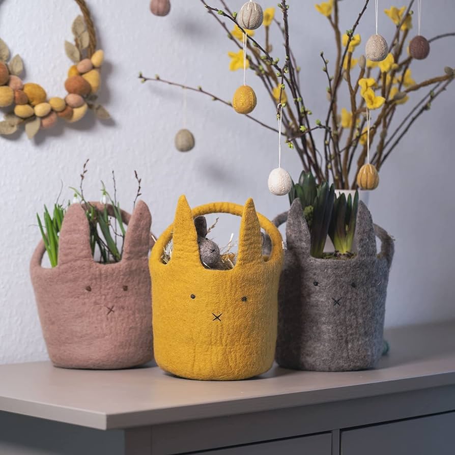 Big Bunny Baskets from Gry & Sif together on a table