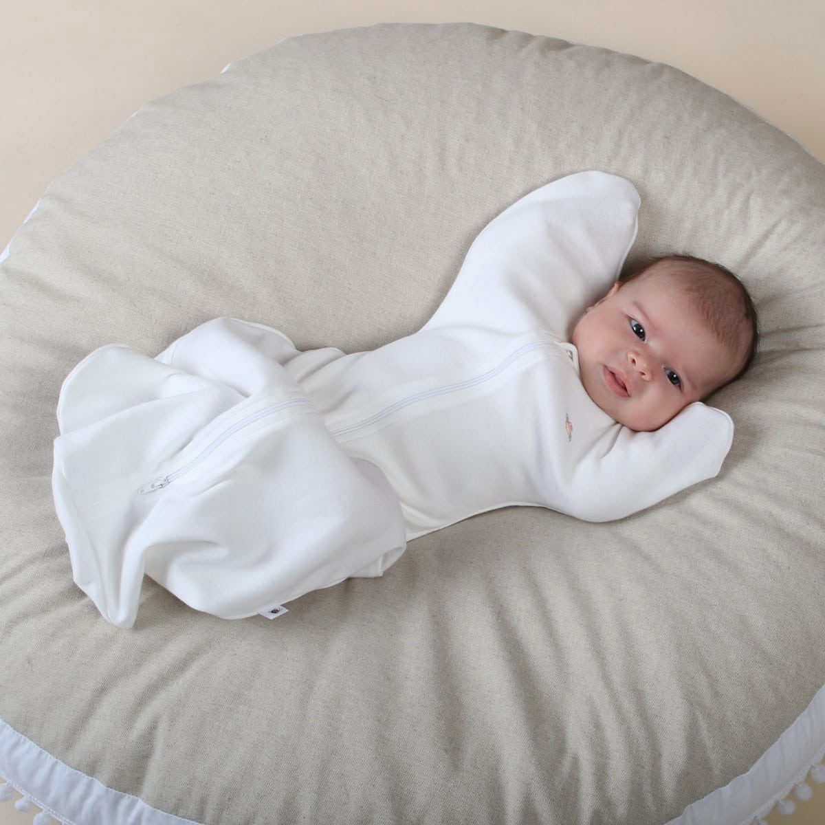cotton sleep pod white rose dimples lifestyle