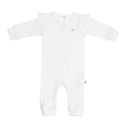cotton frill zip baby grow in white rose dimples:image,small_image,thumbnail