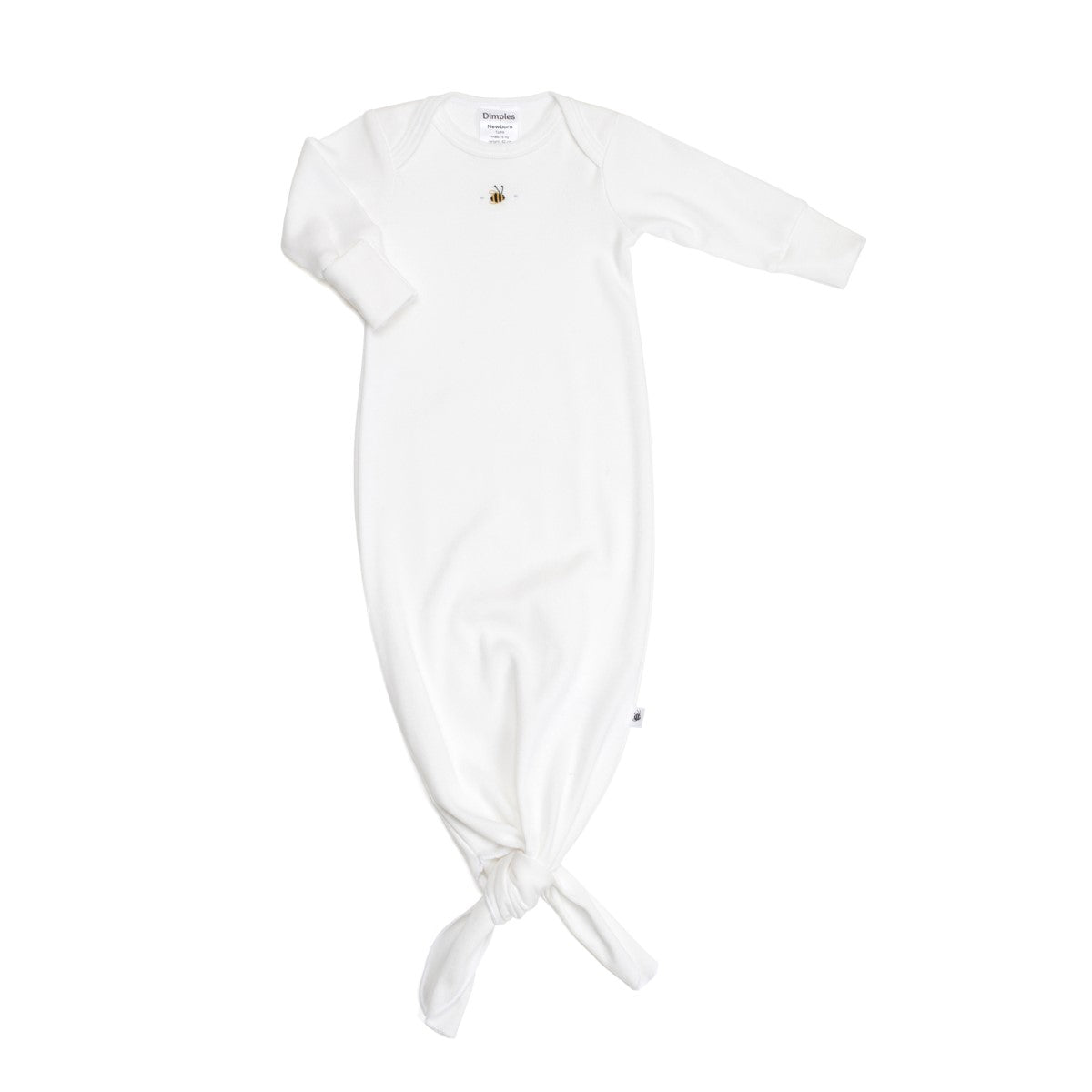 Dimples baby sleepwear cotton gown in white bee:image,small_image,thumbnail,swatch_image