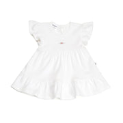 cotton tiered white dress with rose dimples:image,small_image,thumbnail