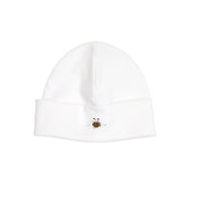 Dimples baby clothing cotton Beanie in white Bee:image,small_image,thumbnail