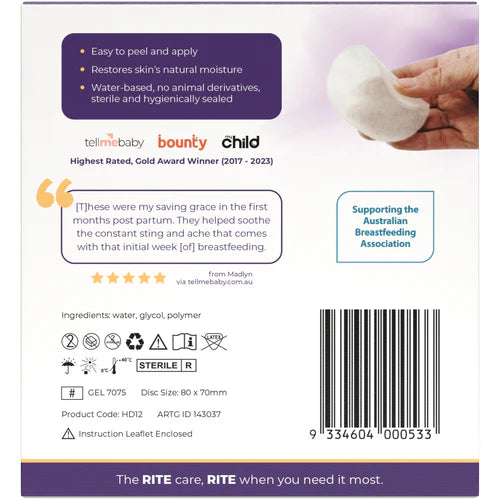 Hydrogel breast discs box for sore nipples