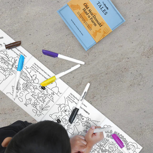 HeyDoodle Farm story silicone reusable colouring mat