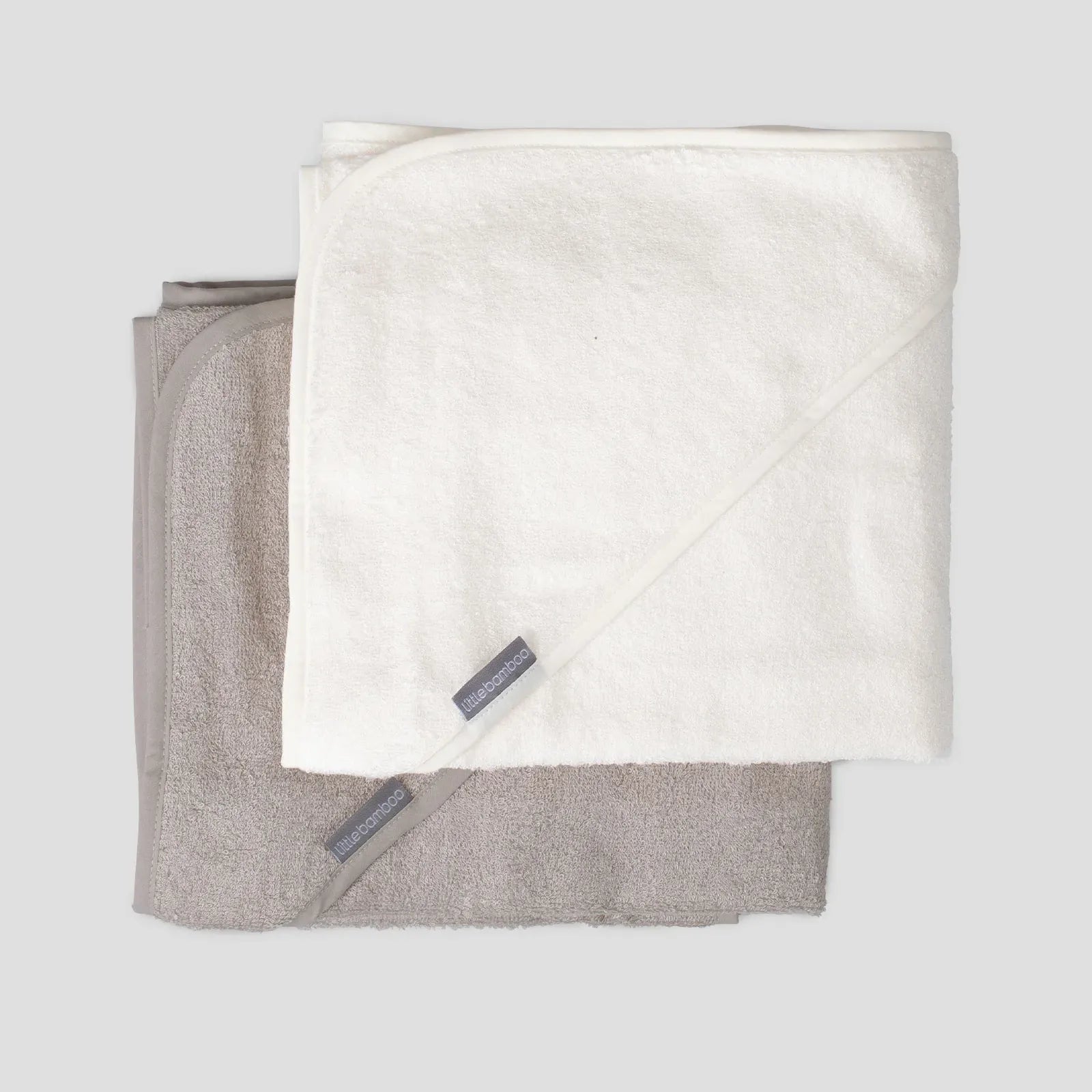 Little Bamboo Hooded Towel 2pk Stone Grey - Little Bamboo