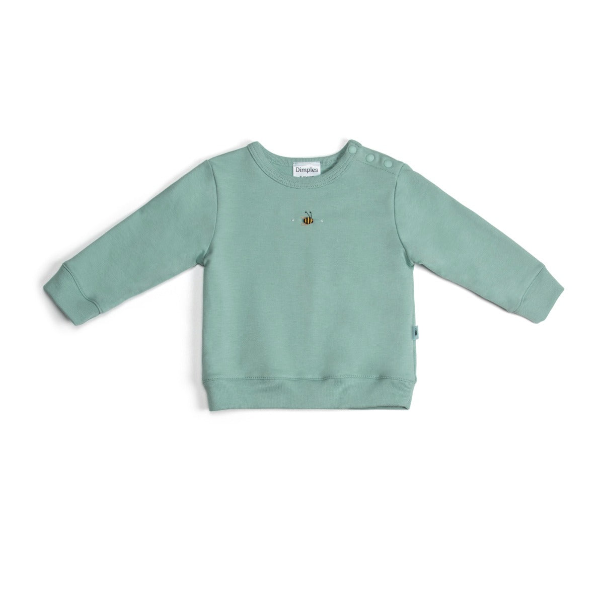 Cotton Jumper for boys in ocean color and bee embroidery:image,small_image,thumbnail