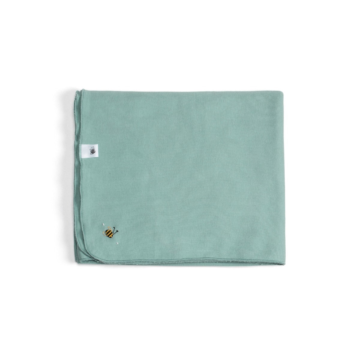 Cotton wrap, ocean color with bee embroidery:image,small_image,thumbnail,swatch_image