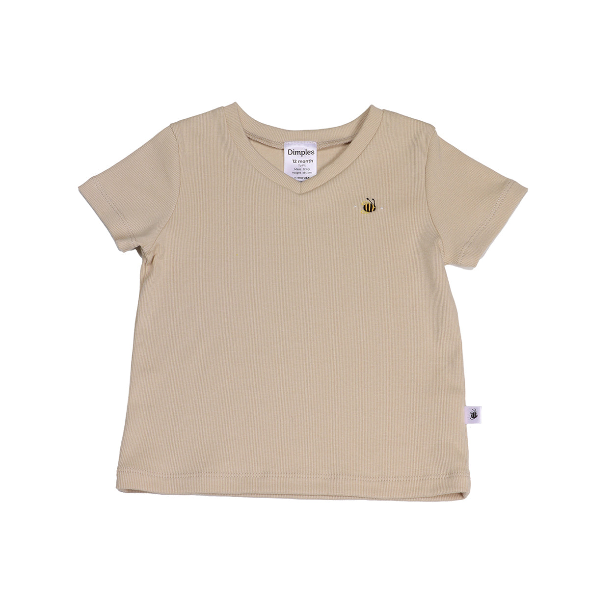 Dimples Cotton T-shirt with Sand Bee Colour from Hidden Treasures:image,small_image,thumbnail,swatch_image