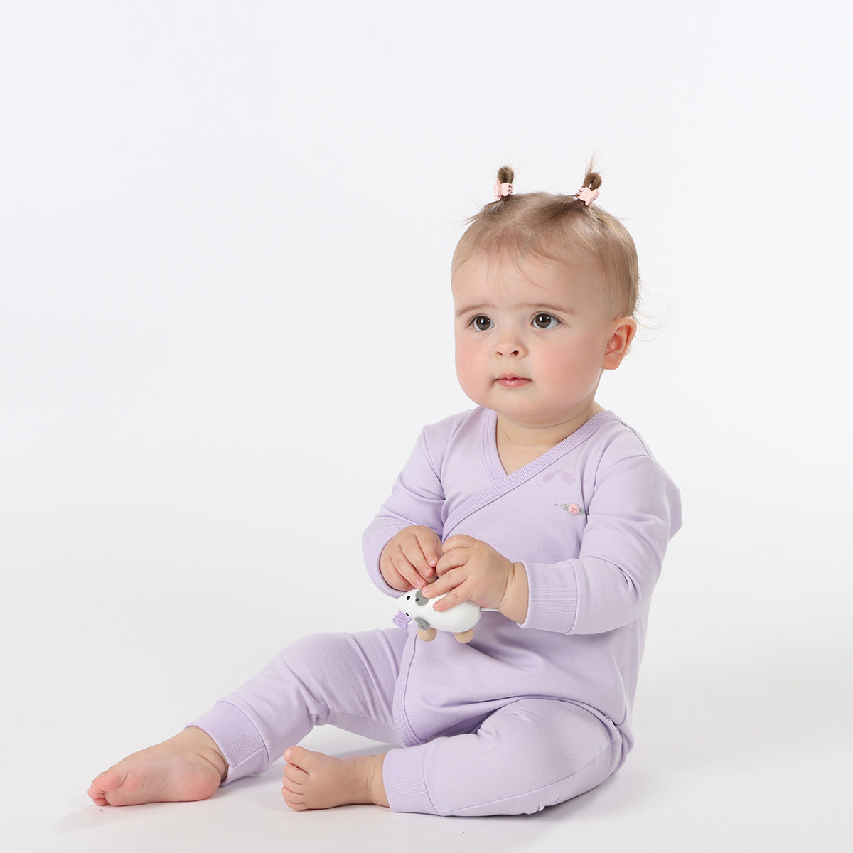 Cotton Tie lilac Babygrow for girls