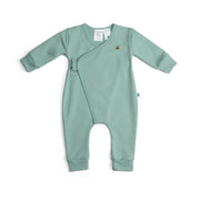 Cotton Tie Baby grow in ocean color with bee embroidery:image,small_image,thumbnail