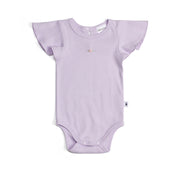 Cotton lilac Petal Bodysuit with rose embroidery:image,small_image,thumbnail