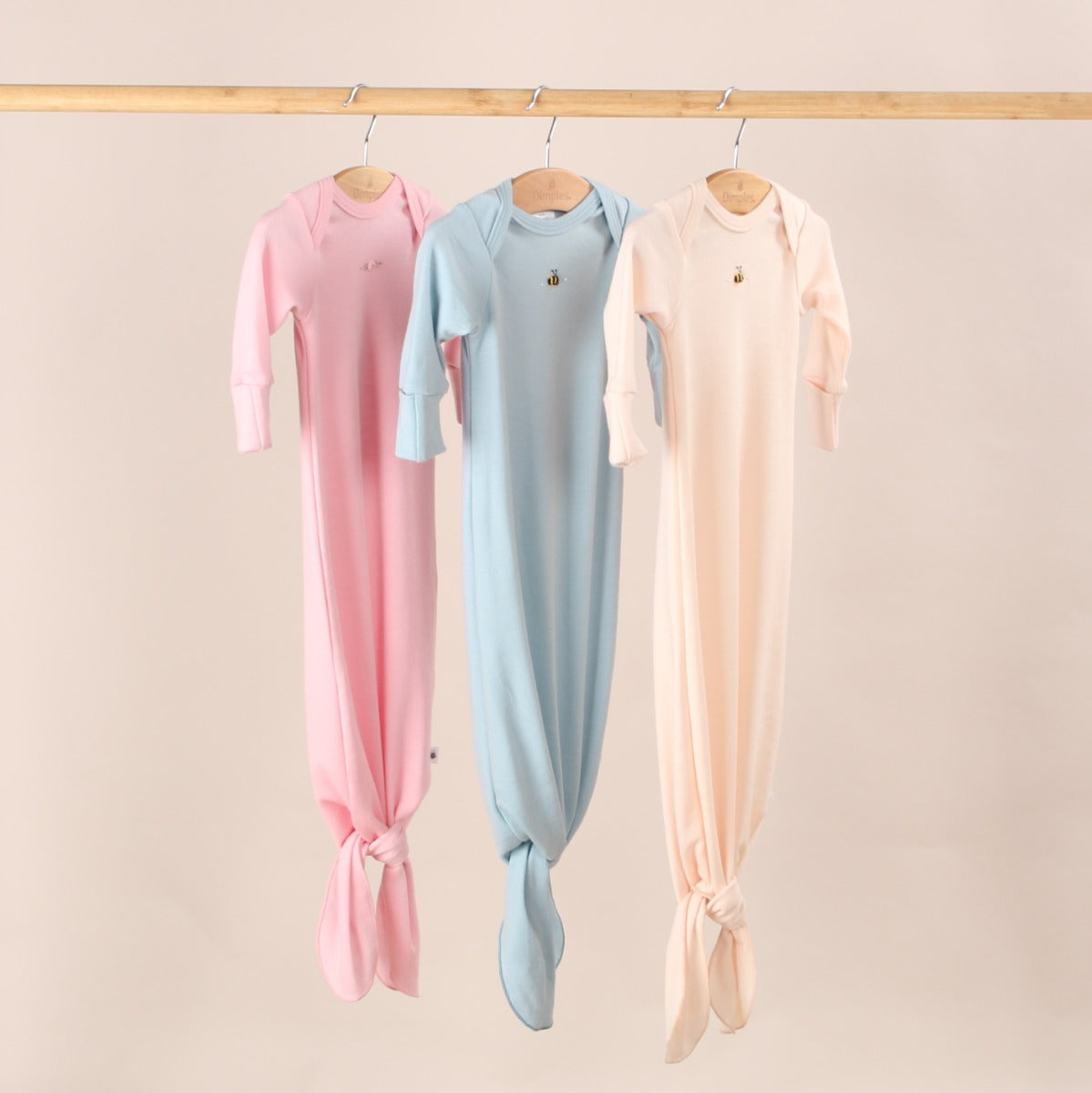 Dimples Snowglobe Merino Gown all colours