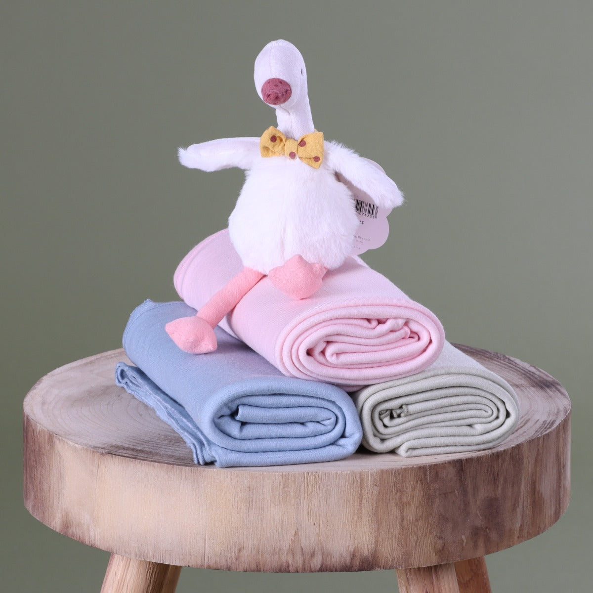 Merino Wrap for baby bee embroidered