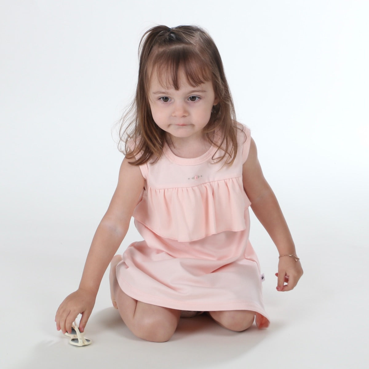 Dimples Summer Delights cotton dress in Pink rose