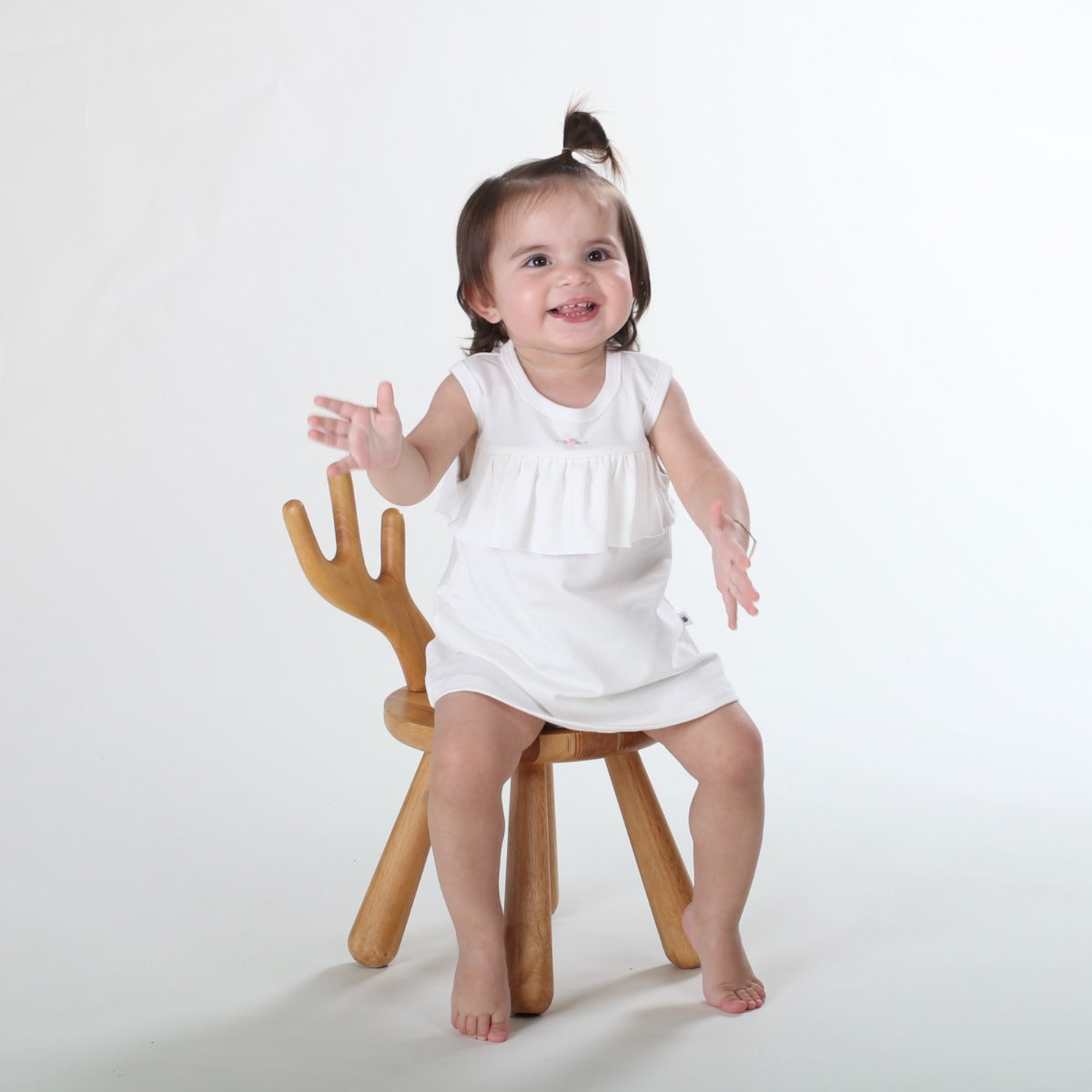 Dimples Summer Delights cotton dress in white rose