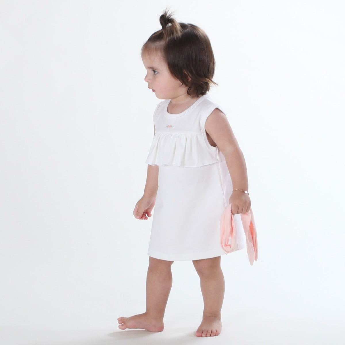 Dimples Summer Delights cotton dress in white rose