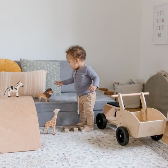 Kinderfeets Cargo Bike With Toddler playing 