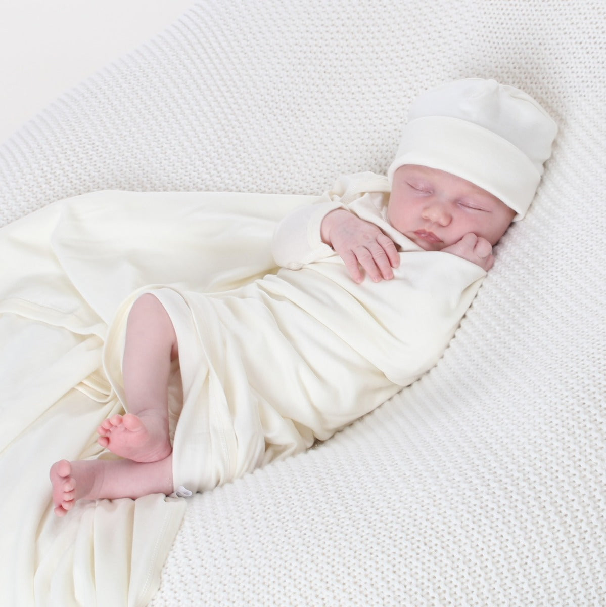 Little bee by dimples cream merino XL wrap 