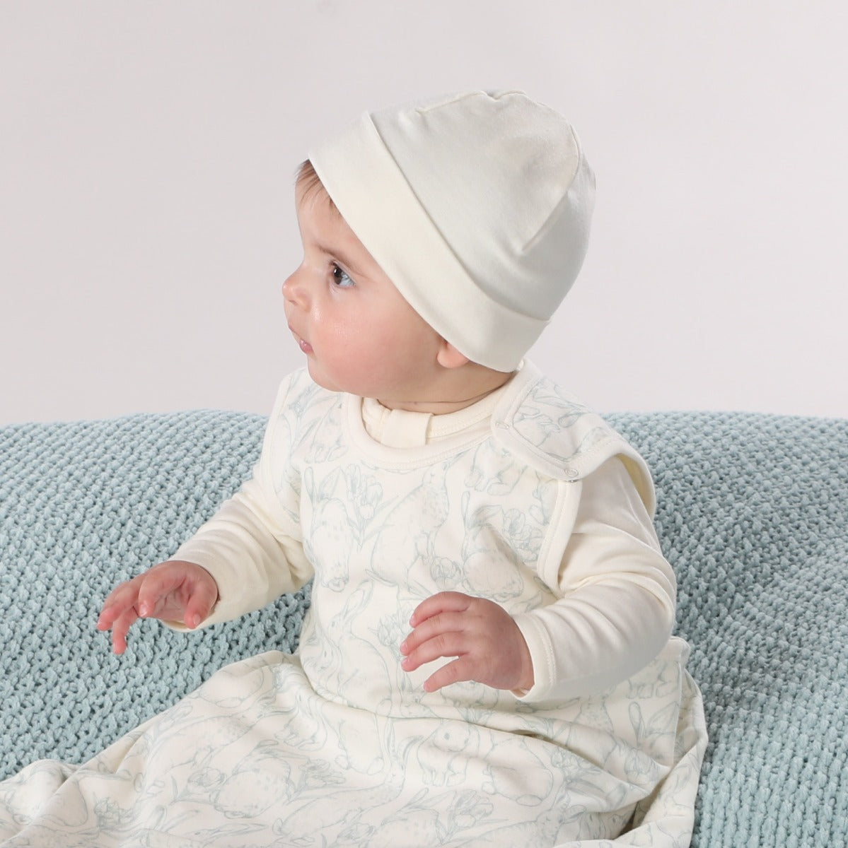 Little bee by Dimples merino beanie in cream
