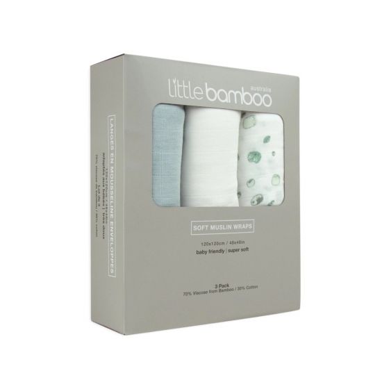 Little Bamboo Muslin Wraps 3pk