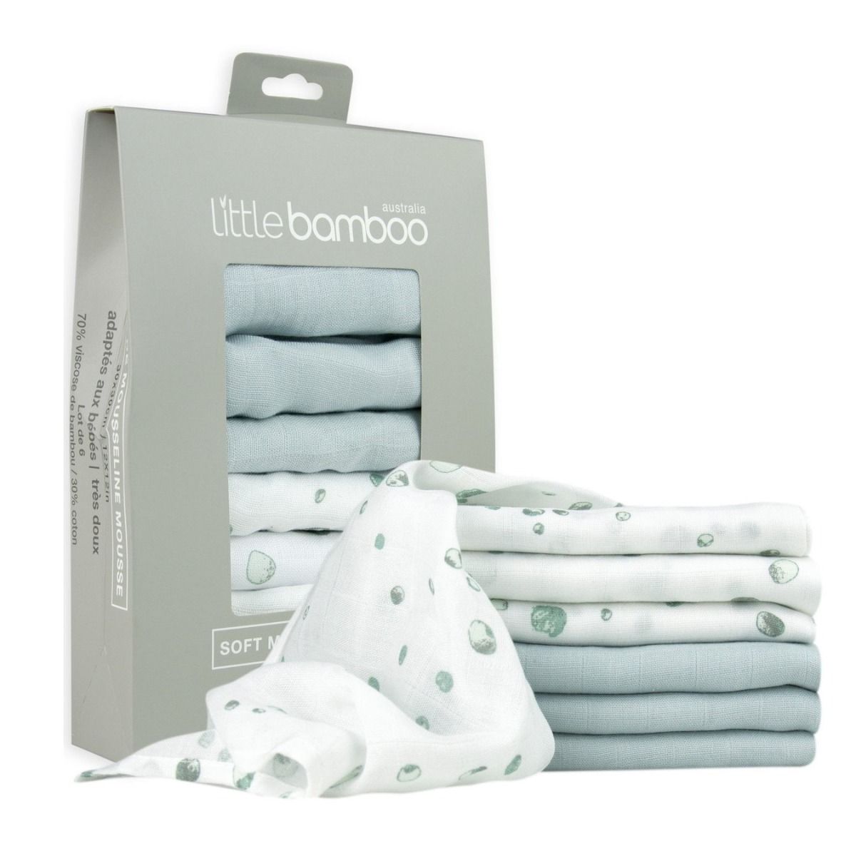Muslin baby face washer 6 pack
