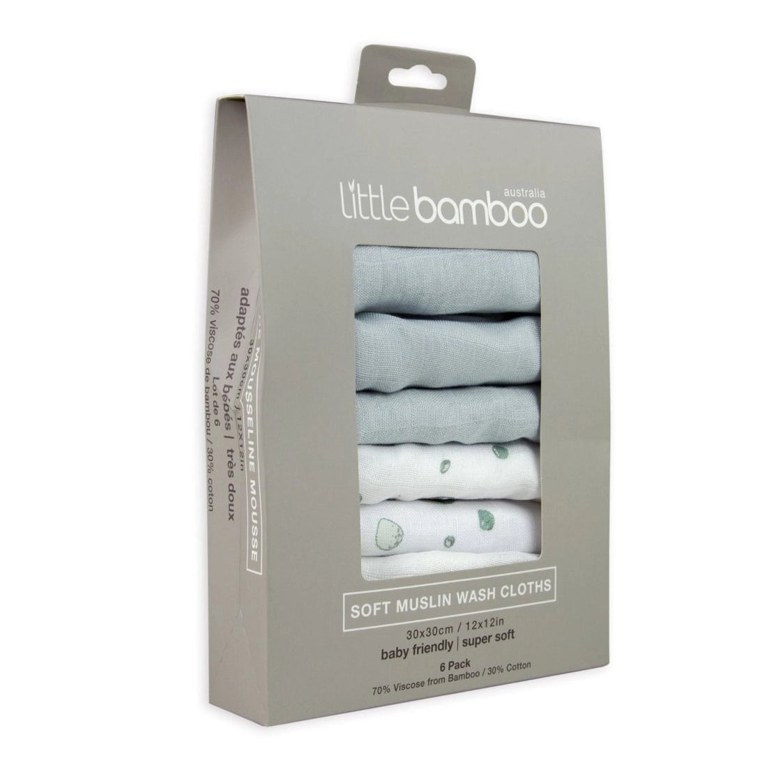 Muslin Washers 6pk - Little Bamboo - Dimples