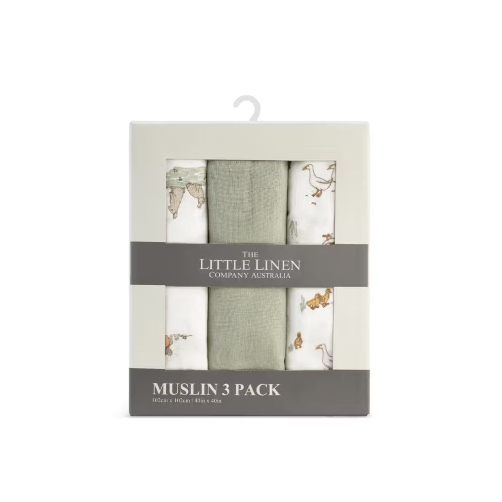 little linen muslin wrap 3 pk