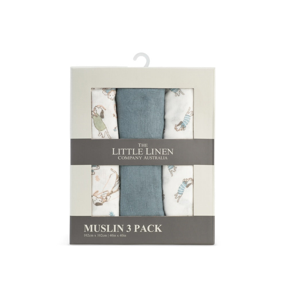 little linen muslin wrap 3 pk