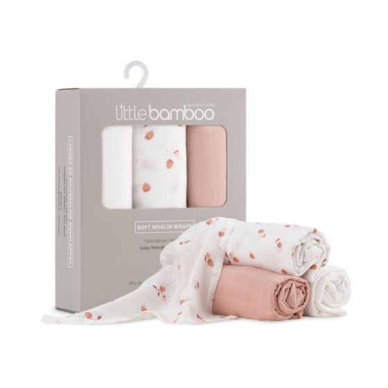 Little Bamboo Muslin Wraps 3 pack