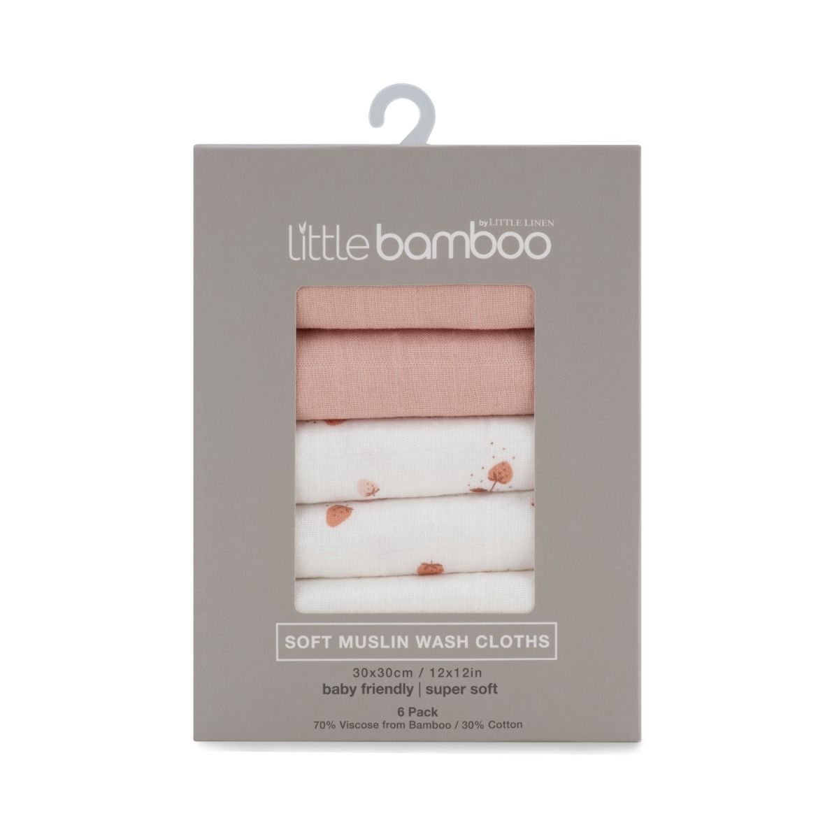 Muslin baby face washer 6 pack in a box