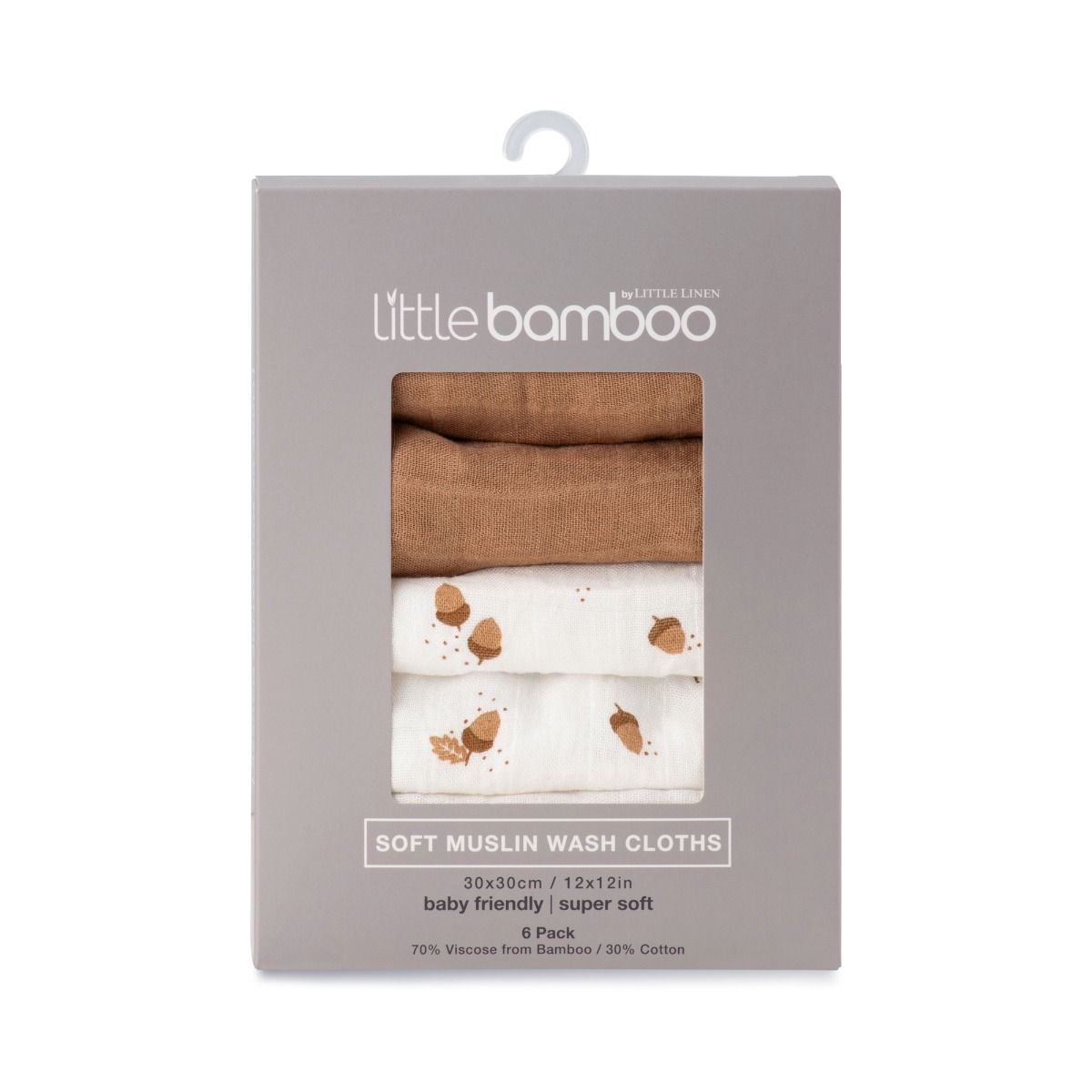 Muslin baby face washer 6 pack