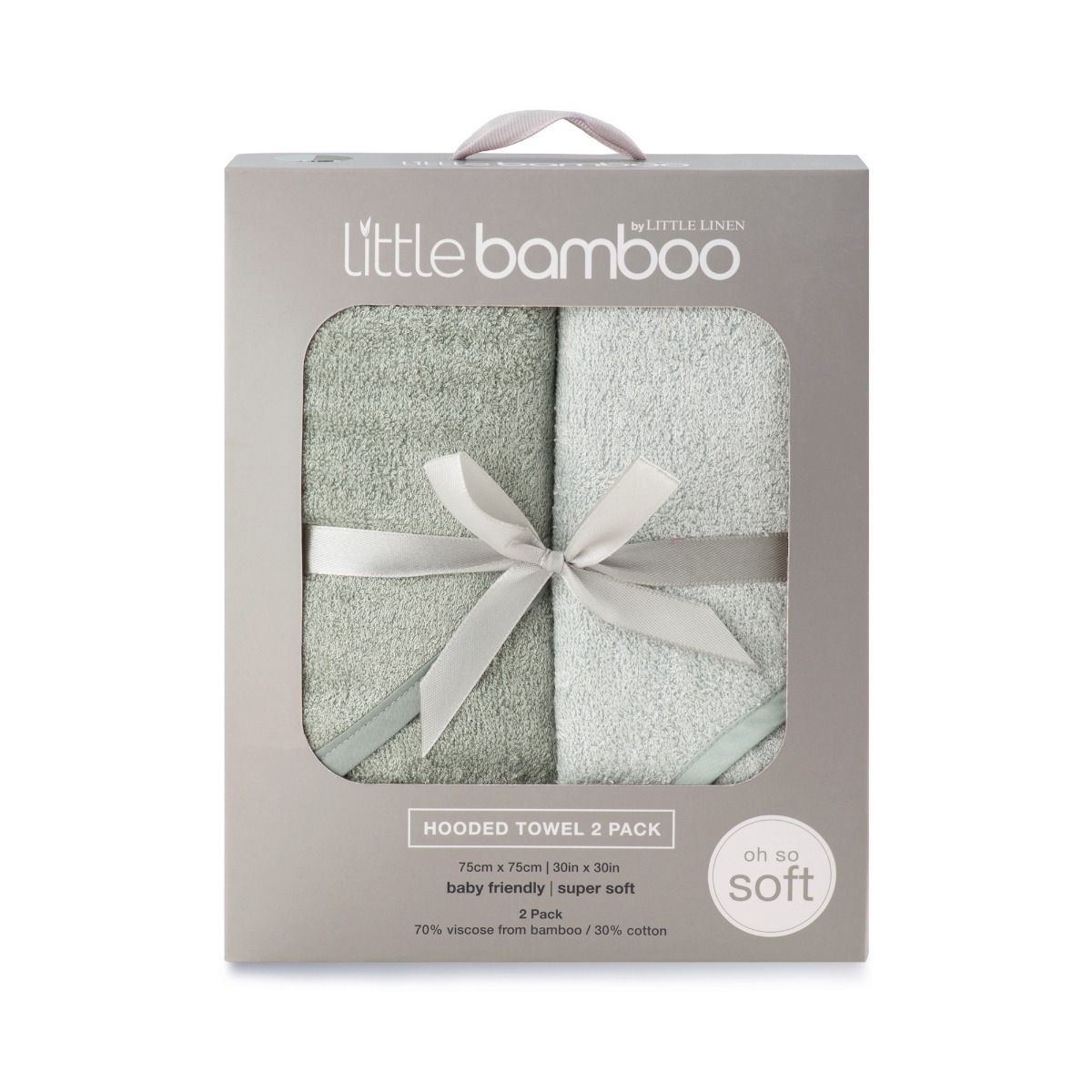 2 pack Baby Hooded Towel green color