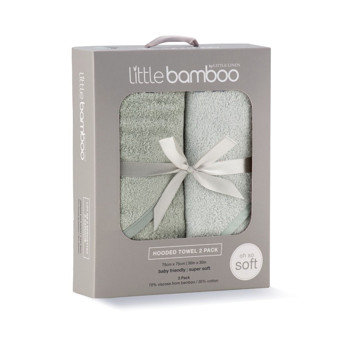 2 pack Baby Hooded Towel green color