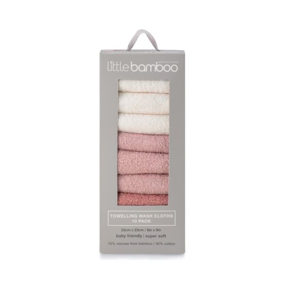 Towelling Washer 10pk - Little Bamboo - Dimples