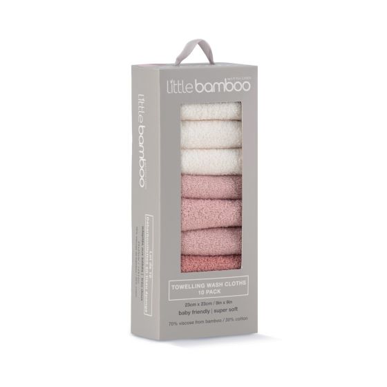 Towelling Washer 10pk - Little Bamboo - Dimples
